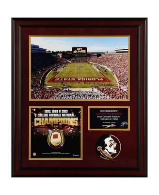 Florida State Seminoles Framed 20" x 24" 3-Time Football Champion Collage with Game-Used Football
