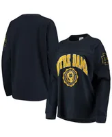 Women's Pressbox Navy Notre Dame Fighting Irish Edith Long Sleeve T-shirt