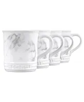 Le Creuset Stoneware 14 Oz Mug with Marble Applique - White