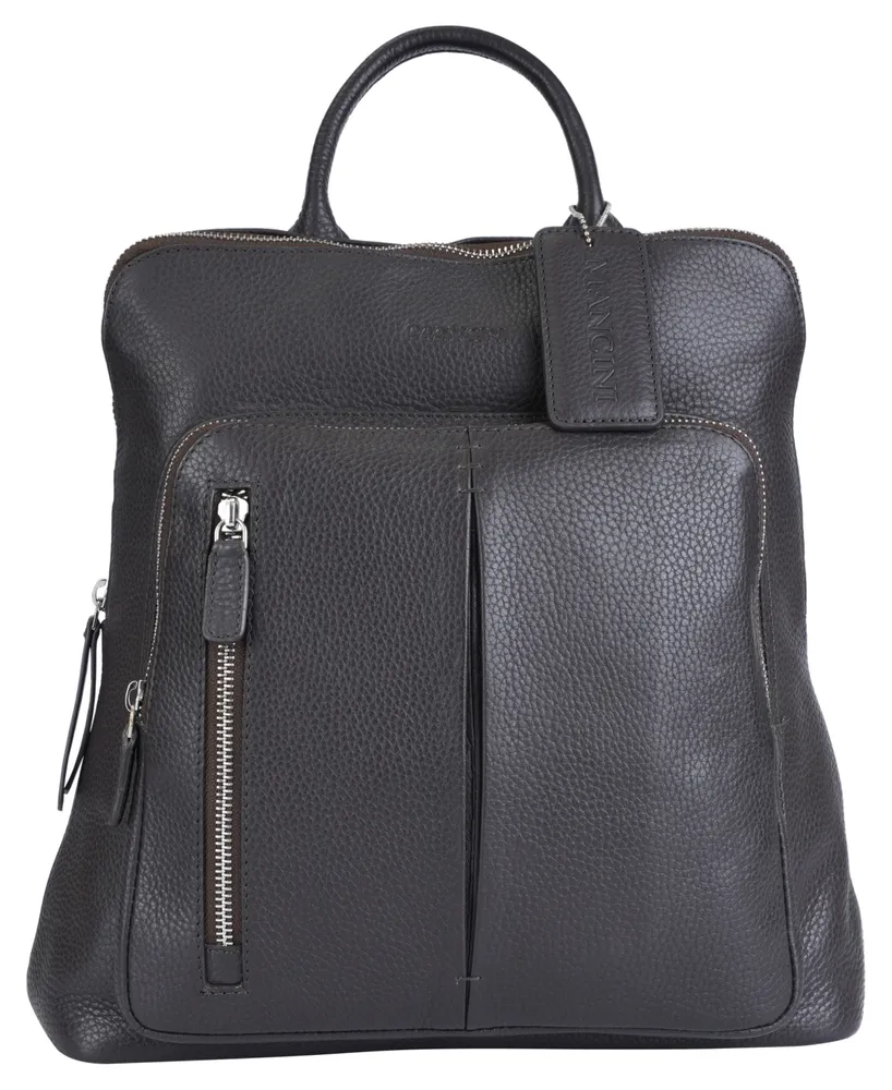 Mancini Pebbled Collection Brigette Leather Backpack