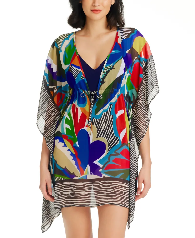 Bleu by Rod Beattie Women's The Mix Chiffon Caftan Cover-Up