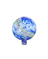 Evergreen 10" Glow in the Dark Glass Gazing Ball, Blue and Green