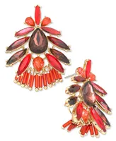 I.n.c. International Concepts Silver-Tone Mixed Stone Fan Drop Earrings, Created for Macy's