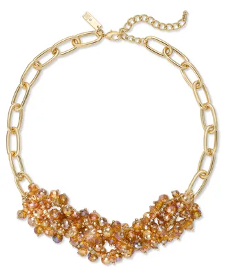 I.n.c. International Concepts Gold-Tone Bead Cluster Necklace 18.5"+3 extender, Created for Macy's