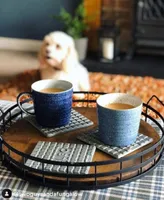 Denby Studio Blue 2-Pc. Ridged Mug Set