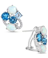 Lab-Grown Opal and Multi-Topaz Earrings in Sterling Silver