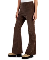 Vanilla Star Juniors' Corduroy High-Rise Flare-Leg Pants