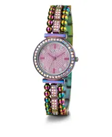 Guess Women's Analog Iridescent Stainless Steel Watch 30mm