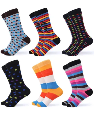 Men's Classy Colorful Dress Socks 6 Pack