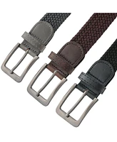 Gallery Seven Men's Elastic Braided Stretch Belt Pack of 3