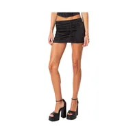 Women's Lilith lace up satin mini skirt