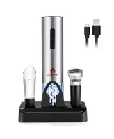 Costway 6 in 1Electric Wine Bottle Opener Set Rechargeable Cordless Corkscrew Opener Set