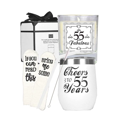 55th Birthday Gifts for Women: Tumbler, Decorations, and Gift Ideas for Turning 55 Years Old - Perfect for Celebrating Milestone Birthdays