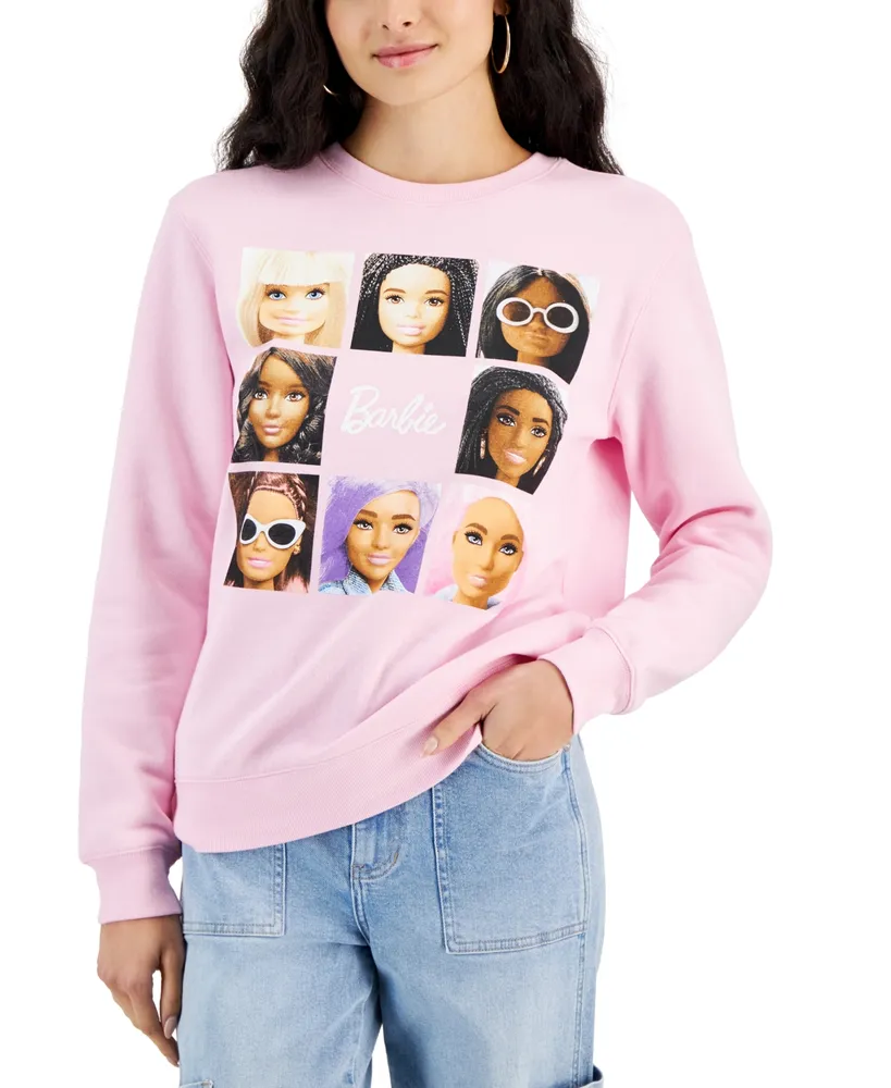 Love Tribe Juniors' Barbie Grid Graphic Sweatshirt