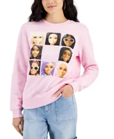 Love Tribe Juniors' Barbie Grid Graphic Sweatshirt