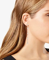 Swarovski Rose Gold-Tone Crystal & Bar Linear Drop Earrings