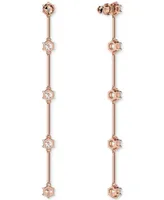 Swarovski Rose Gold-Tone Crystal & Bar Linear Drop Earrings