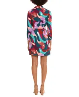 Donna Morgan Women's Printed Faux-Wrap Mini Dress