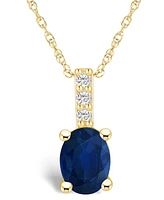 Macy's Sapphire (1-1/2 Ct. t.w.) and Diamond Accent Pendant Necklace