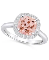 Macy's Morganite (2 ct. t.w.) and Diamond (1/4 Halo Ring 14K Gold