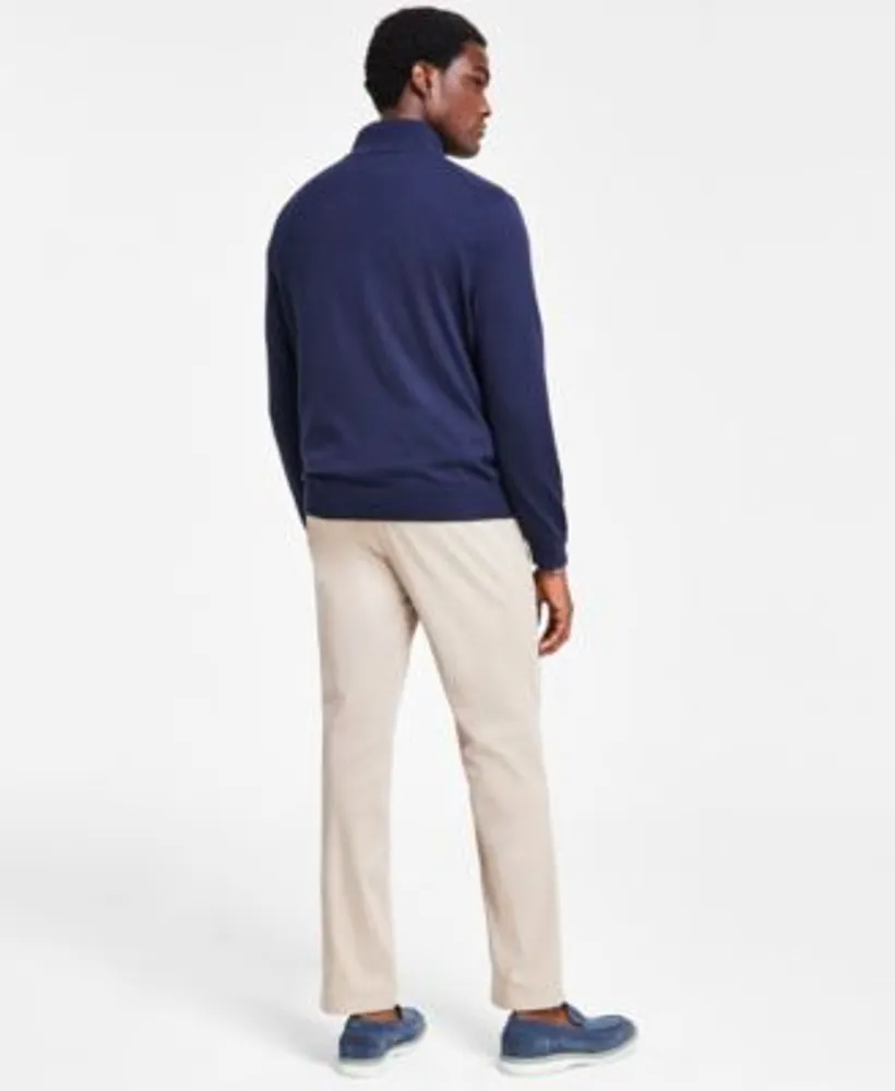 Nautica Mens Plaid Long Sleeve Shirt Quarter Zip Sweater Chinos