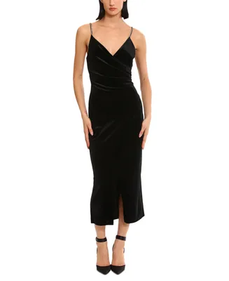 Donna Morgan Women's Rhinestone-Strap Midi Dress