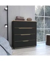 Simplie Fun Lynbrook 4-Drawer Dresser Wengue And Light Oak