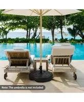 Costway 22'' Patio Fillable Round Umbrella Base Stand Water/Sand Fit Pole 1.5'' & 1.9''