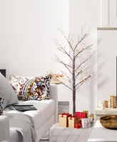 Puleo 4' Pre-Lit Flocked Artificial Twig Tree