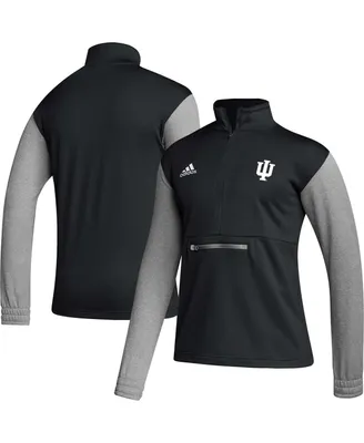Men's adidas Black Indiana Hoosiers Team Issue Aeroready Quarter-Zip Jacket