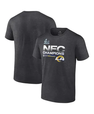 Men's Fanatics Heathered Charcoal Los Angeles Rams 2021 Nfc Champions Locker Room Trophy Collection T-shirt