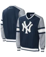 Men's Starter Navy New York Yankees Yardline Pullover Windbreaker