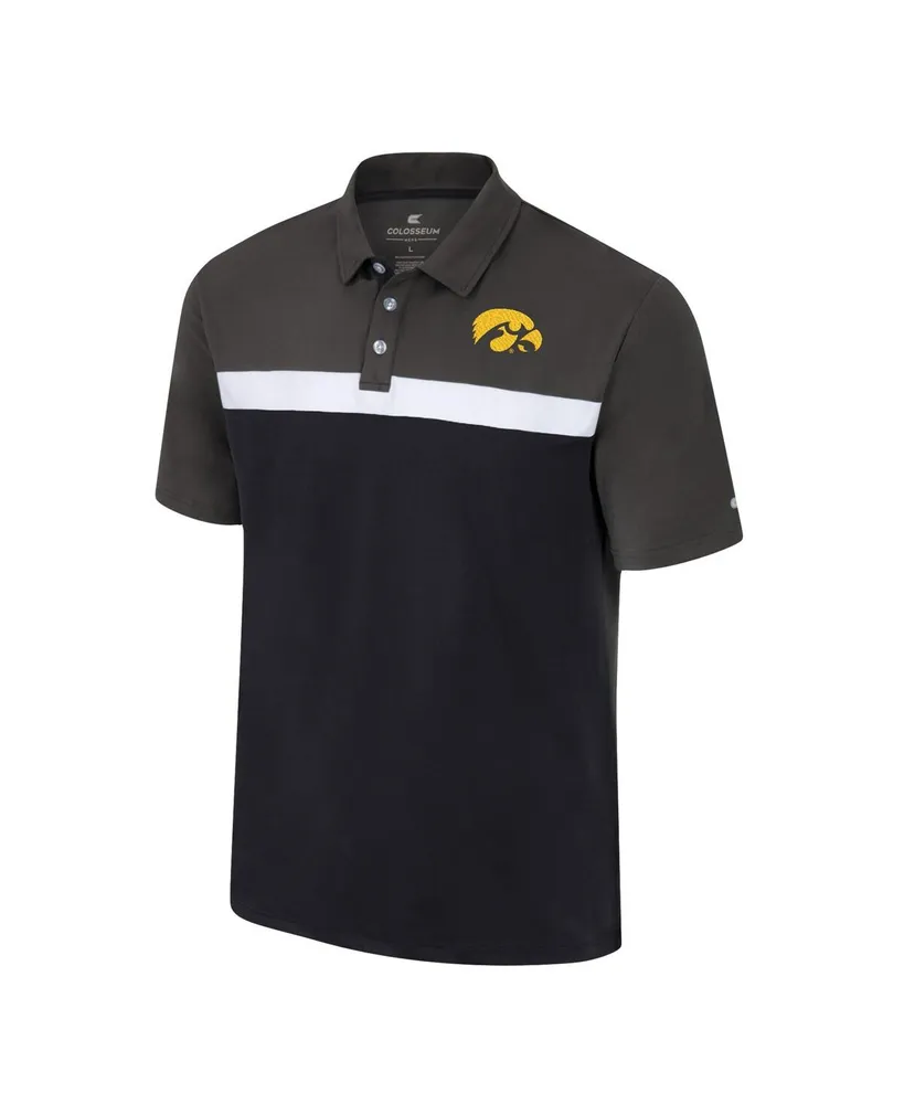 Men's Colosseum Charcoal Iowa Hawkeyes Two Yutes Polo Shirt