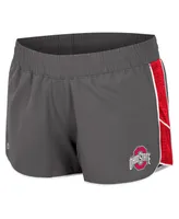 Women's Colosseum Gray Ohio State Buckeyes Pull The Switch Running Shorts