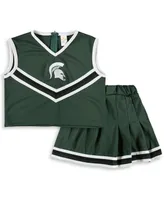 Big Girls Green Michigan State Spartans Two-Piece Cheer Set