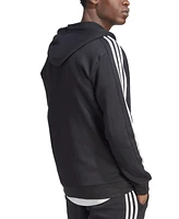 adidas Men's Essentials 3-Stripes Regular-Fit Full-Zip Fleece Hoodie, Regular & Big Tall