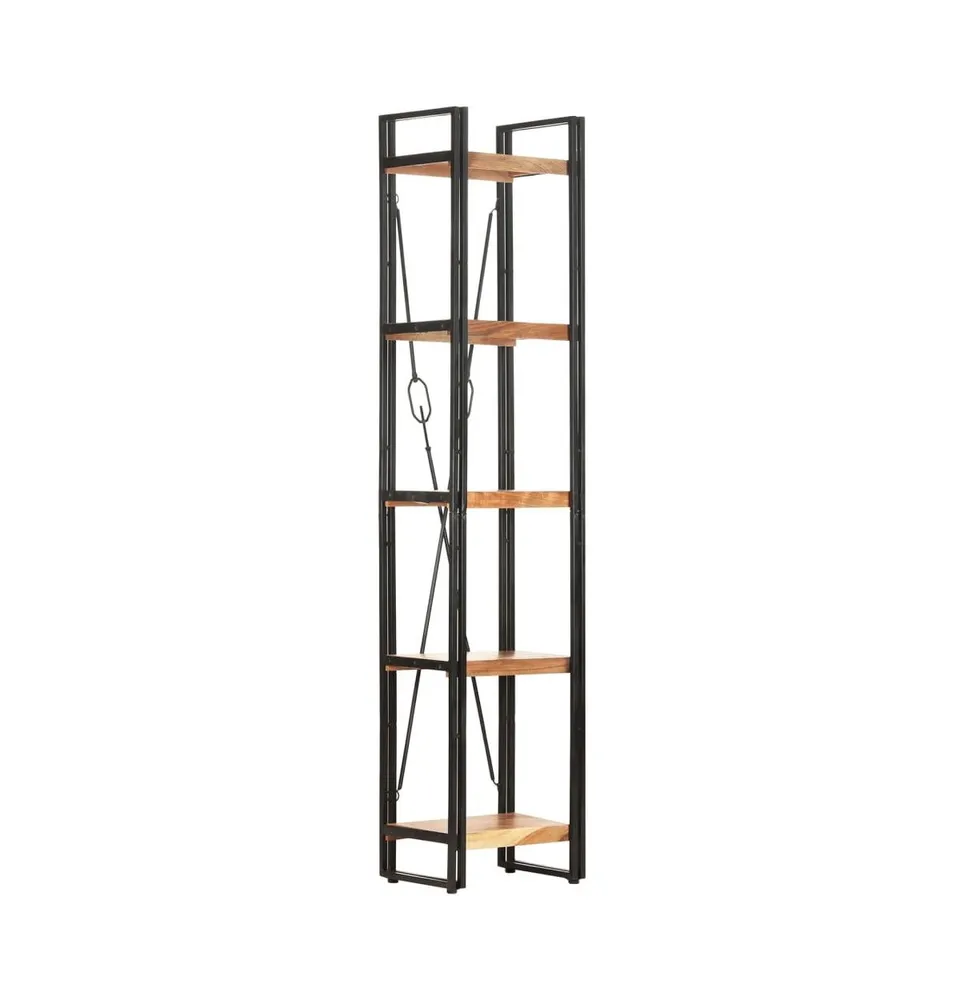 vidaXL 5-Tier Bookcase 15.7"x11.8"x70.9" Solid Acacia Wood