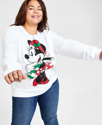 Disney Trendy Plus Size Holiday Minnie Crewneck Sweatshirt