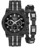 American Exchange Men's Crystal Bracelet Watch 46mm Gift Set