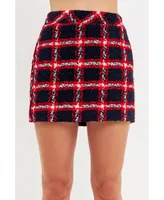 English Factory Women's Plaid Mini Skirt