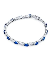 Bling Jewelry 9CT Royal Blue Red Rose Green Pink Cubic Zirconia Clear Oval Cz Symbol Infinity Milgrain Tennis Bracelet