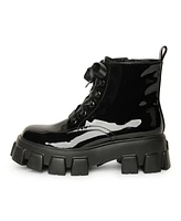 Smash Shoes Women's Nia Lace-Up Lug Sole Combat Booties - Extended Sizes 10-14