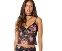 Portofino Printed Sheer Lace Tank Top