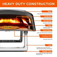 Commercial Chef Outdoor Gas Pizza Oven with Dual L-Shaped Burner