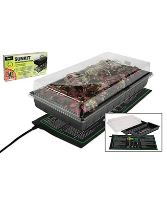 SunKit Complete Seed Starting System Tray with Dome and Heat Mat, 11 Inches x 21 Inches