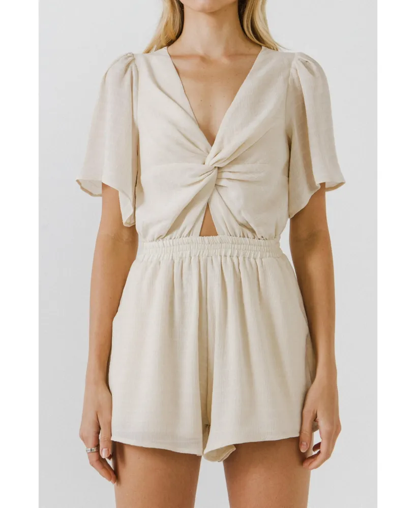 Free the Roses Women's Knotted Romper