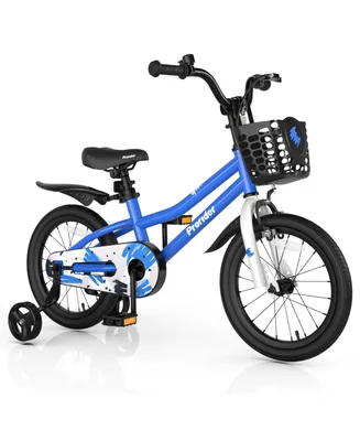 Costway 16'' Kid's Bike with Removable Training Wheels & Basket for 4-7 Years Old