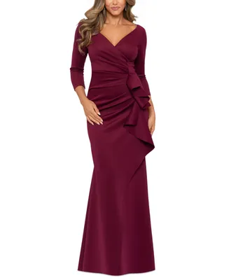 Xscape Pleated Ruffled Gown