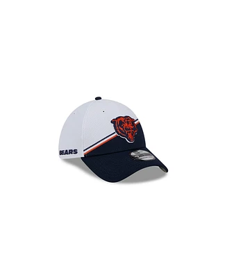 Men's New Era White, Navy Chicago Bears 2023 Nfl Sideline 39THIRTY Flex Hat
