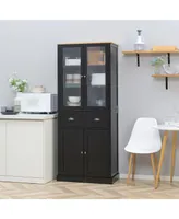 Homcom Freestanding Kitchen Pantry, 5-tier Storage Cabinet with Adjustable Shelves and Drawer for Living Room, Dining Room